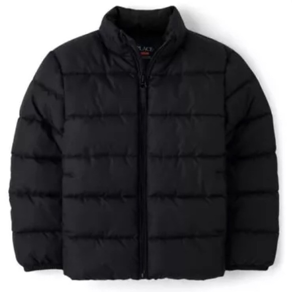 The Children’s Place Boys Puffer Jacket - black LG 10/12 - Picture 1 of 2